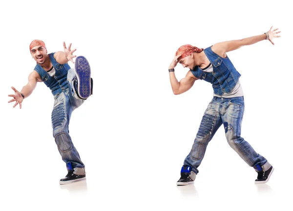 Dancer dancing on the white — Stock Photo, Image