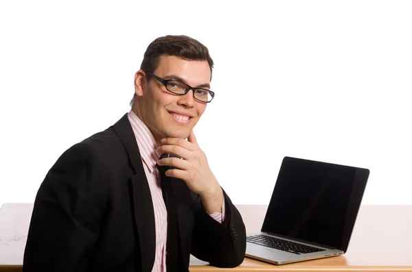 Joven hombre de negocios aislado en el blanco — Foto de Stock