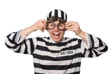 Mahkûm beyaz arka planda izole edildi