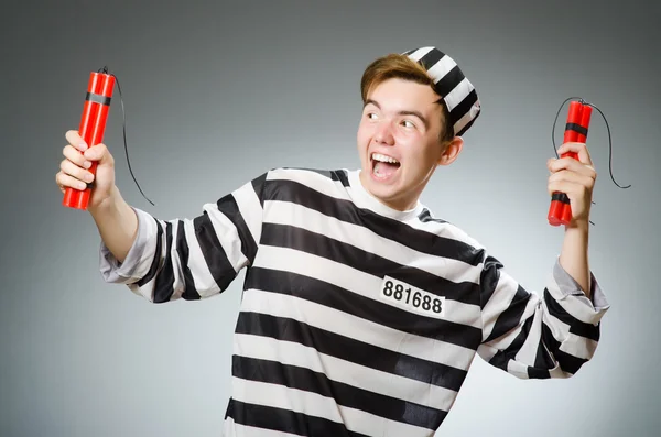 Funny prisoner in prison concept — Stock Photo, Image