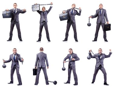 Beyaza prangalı bir iş adamı