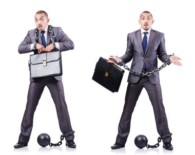 Beyaza prangalı bir iş adamı