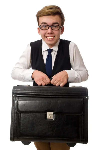 Divertido hombre de negocios aislado en blanco —  Fotos de Stock