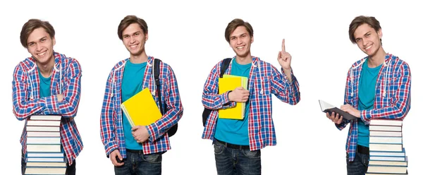 Composite photo of student with books — Stock Photo, Image