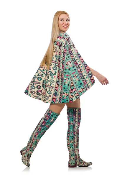 Azerbaycan halı elemanları ile elbise modeli — Stok fotoğraf