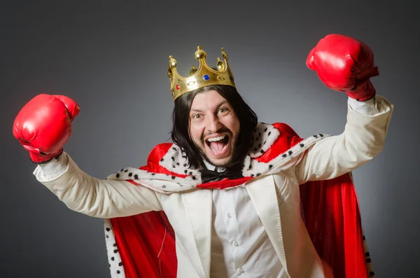 Young king businessman in royal concept — Stock Photo, Image