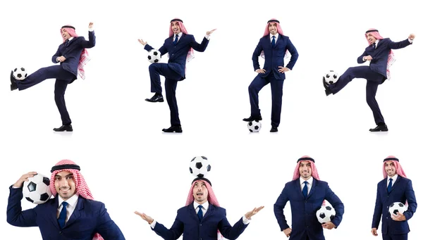 Arab businessman with football — Stock Photo, Image
