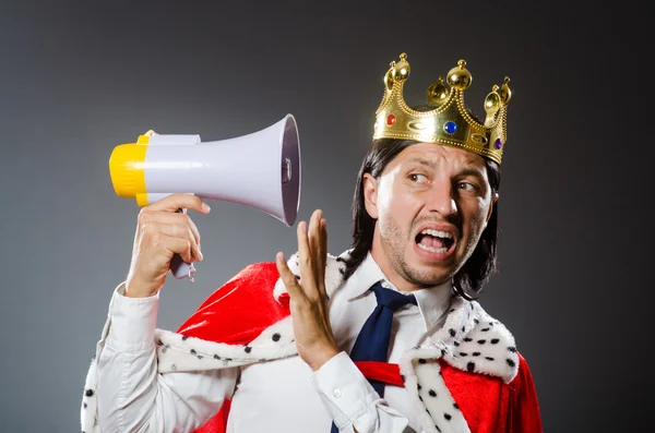 Young king businessman in royal concept — Stock Photo, Image