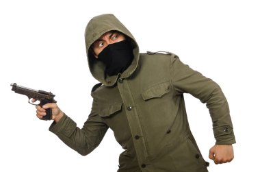 Maskeli adam beyaz üzerinde suç kavramında