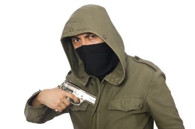 Maskeli adam beyaz üzerinde suç kavramında