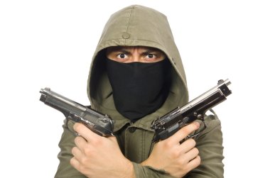 Maskeli adam beyaz üzerinde suç kavramında