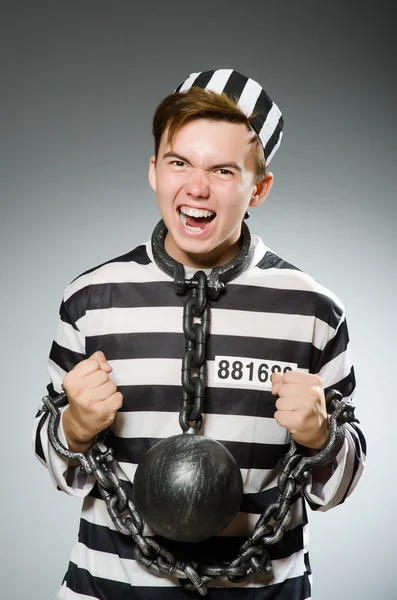 Funny prisoner in prison concept — Stock Photo, Image