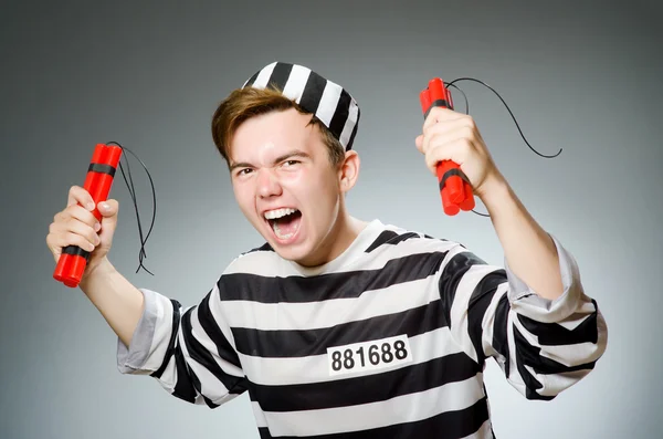 Funny prisoner in prison concept — Stock Photo, Image