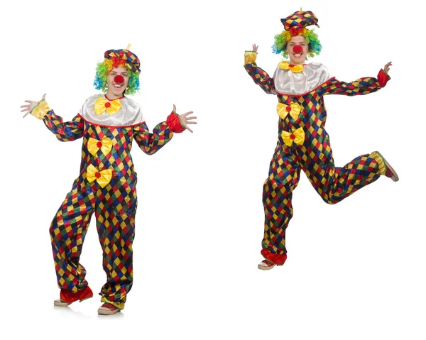 Uppsättning clownbilder isolerade på vitt — Stockfoto