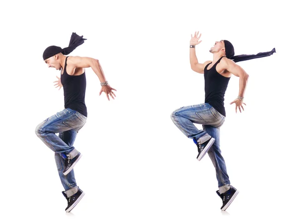 Dancer dancing on the white — Stock Photo, Image