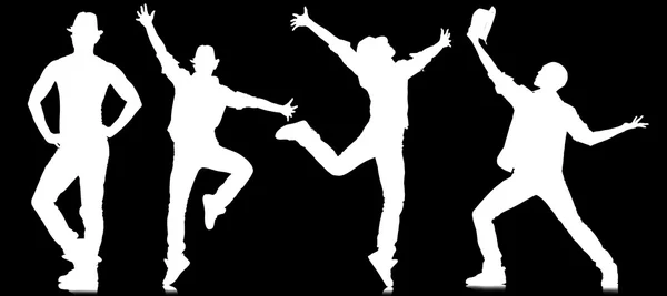 Silhouettes of dancers in dancing concept — Stock Photo, Image