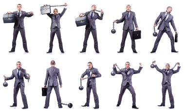 Beyaza prangalı bir iş adamı