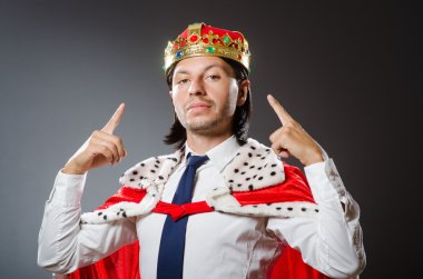 Kraliyet konseptinde genç kral işadamı