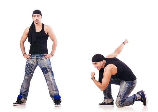 Dancer dancing on the white — Stock Photo, Image