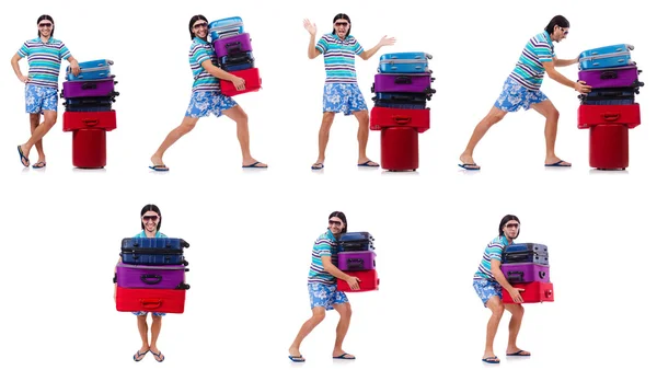 Człowiek przygotowujący się do wakacji — Zdjęcie stockowe