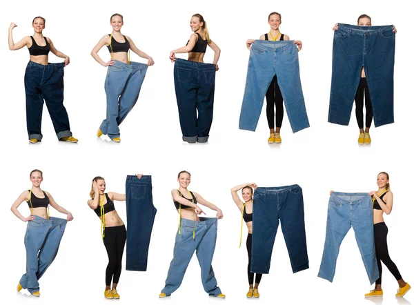 Composite photo of woman in dieting concept — Stock Photo, Image