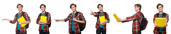 Foto compuesta de estudiante con libros —  Fotos de Stock