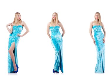 Beyaz üzerine uzun model modayla moda kavramı