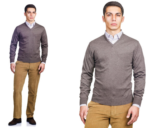 Young man in fashion concept isolated on white