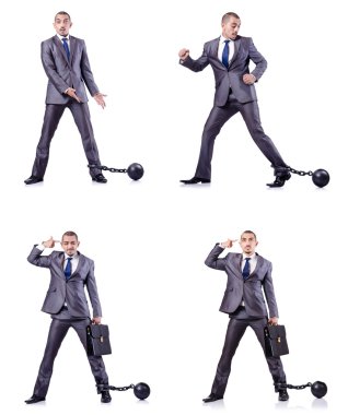 Beyaza prangalı bir iş adamı