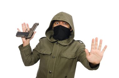 Maskeli adam beyaz üzerinde suç kavramında