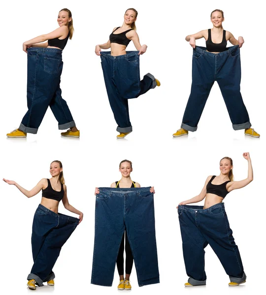 Kompozitní foto ženy v dietním pojetí — Stock fotografie