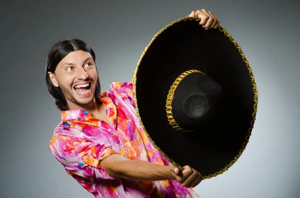 Young mexican man wearing sombrero — Stock Photo, Image