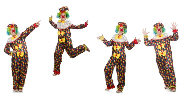 Set of clown photos isolated on white — Stock Photo, Image