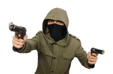 Maskeli adam beyaz üzerinde suç kavramında