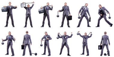 Beyaza prangalı bir iş adamı