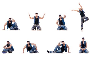 Dansçı beyaz üzerinde dans ediyor