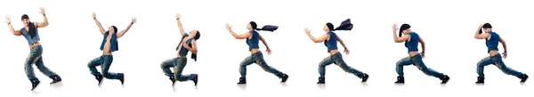 Bailarina bailando sobre el blanco —  Fotos de Stock