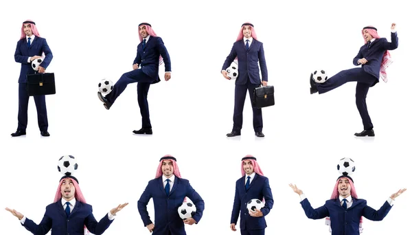 축구를 하는 아랍 사업가 — 스톡 사진