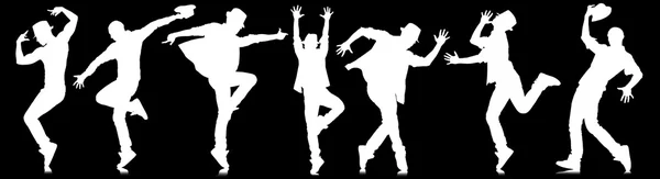 Silhouetten van dansers in dansconcept — Stockfoto