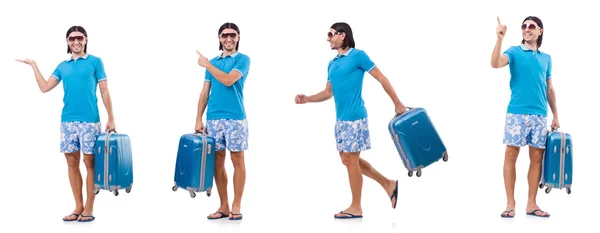 Uomo che si prepara per questa vacanza estiva — Foto Stock