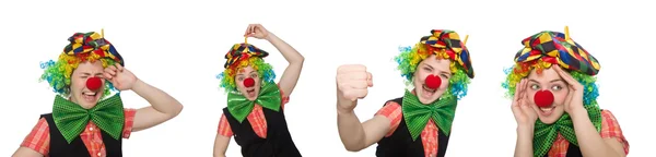 Kvinnlig clown isolerad på vitt — Stockfoto