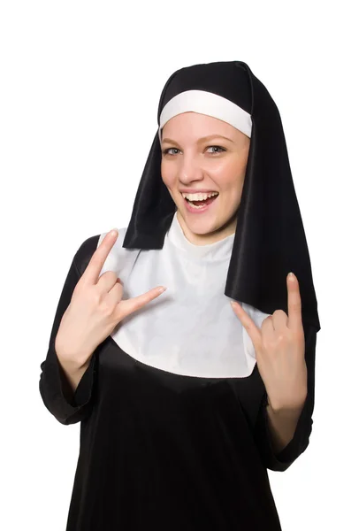 Nun isolated on the white background — Stock Photo, Image