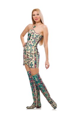 Azerbaycan halı elemanları ile elbise modeli