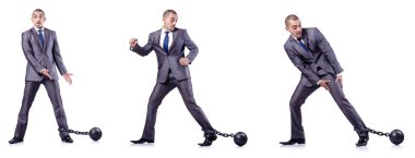 Beyaza prangalı bir iş adamı