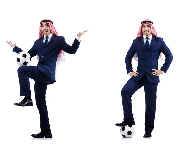 Arabische zakenman met voetbal — Stockfoto