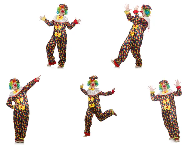 Uppsättning clownbilder isolerade på vitt — Stockfoto