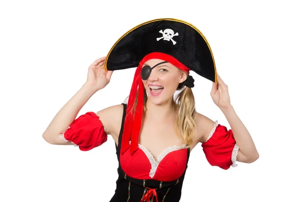 Vrouw in piratenkostuum - Halloween concept — Stockfoto