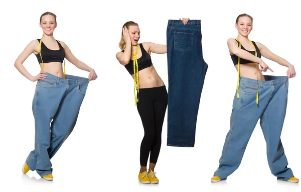 Composite photo of woman in dieting concept — Stock Photo, Image
