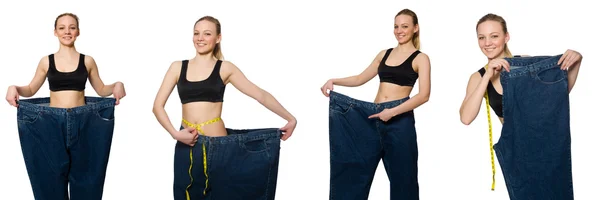 Composite photo of woman in dieting concept — Stock Photo, Image