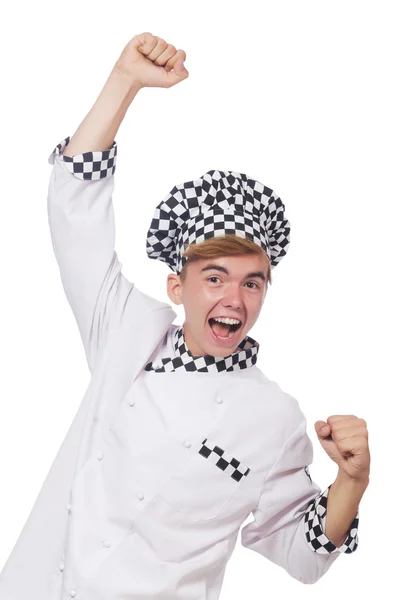Zabawny kucharz na białym tle — Zdjęcie stockowe